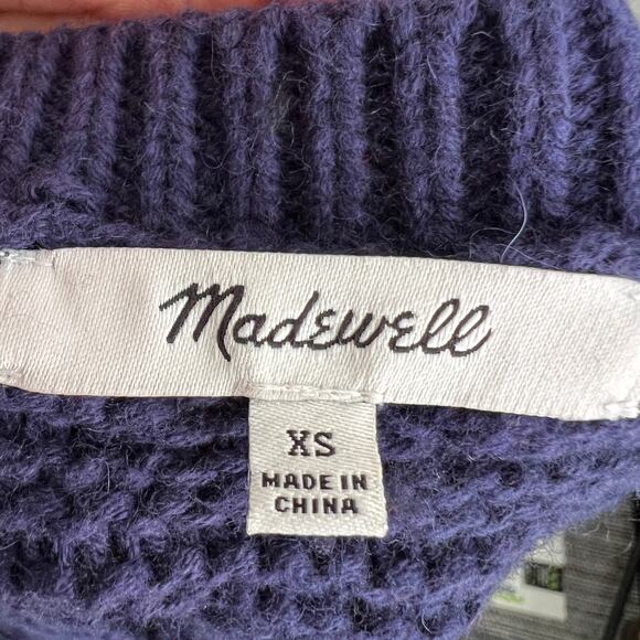 Madewell Blue Sweater Vest Preppy Academia Classic Minimalist Retro XS - Picture 3 of 6